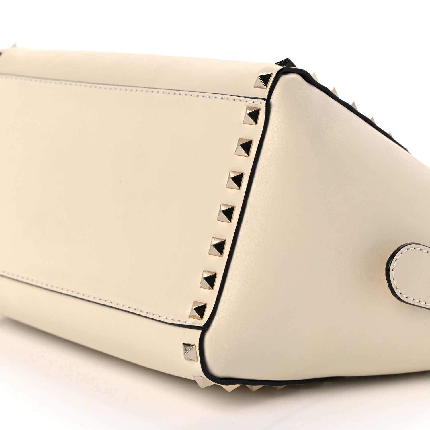 Valentino Garavani Vitello Small Rockstud Double Handle Tote Ivory 8 of 10