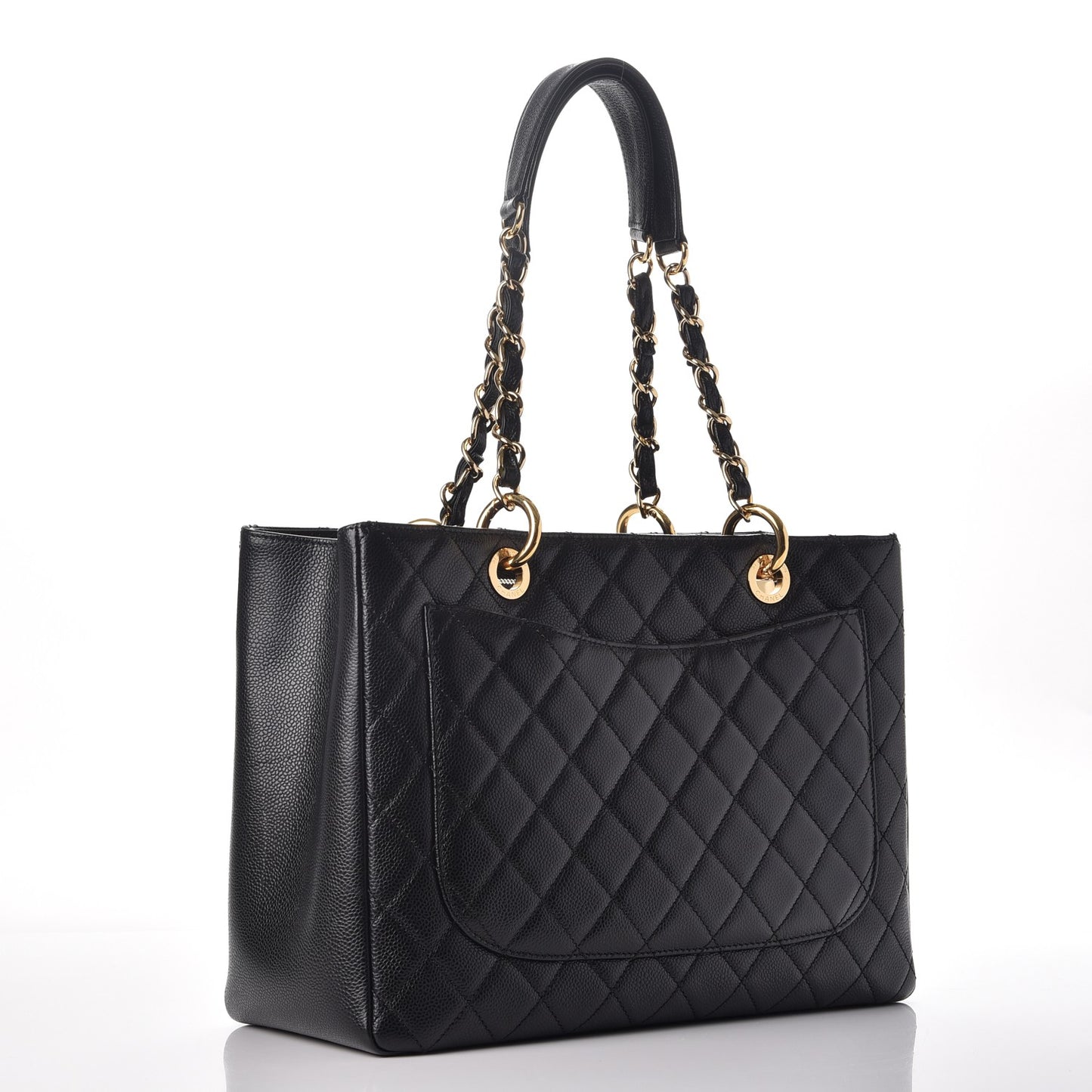 Caviar Quilted Grand Shopping Tote GST Black