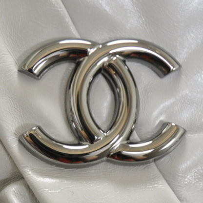 Chanel Leather Twisted Medium Tote Light Gray 10 of 10