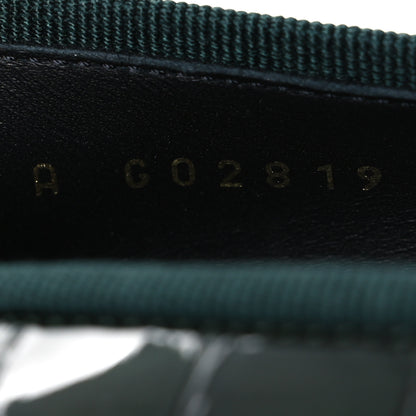 Chanel Crocodile Embossed Patent Calfskin Ballet Flats 38.5 Dark Green Black 10 of 11