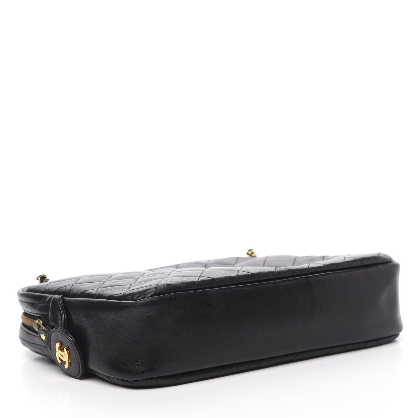 Lambskin Quilted Shoulder Bag Navy Blue
