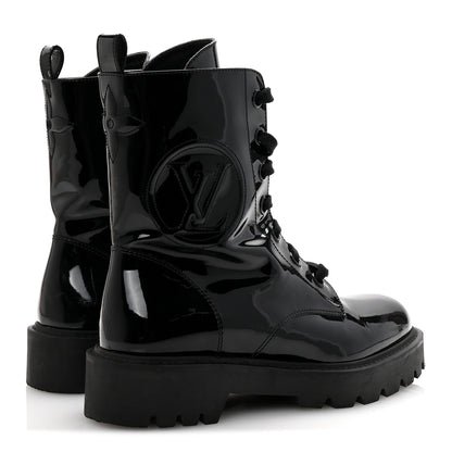 Louis Vuitton Patent Territory Ranger Boots 38 Black 5 of 10