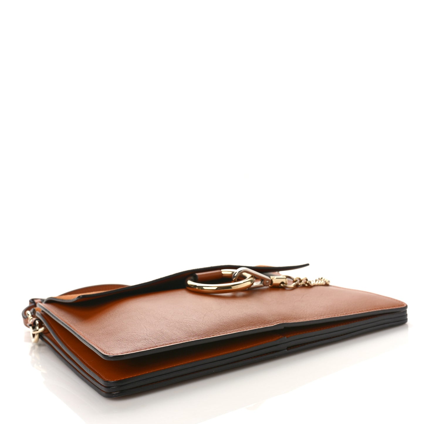 Suede Calfskin Medium Faye Shoulder Bag Caramel