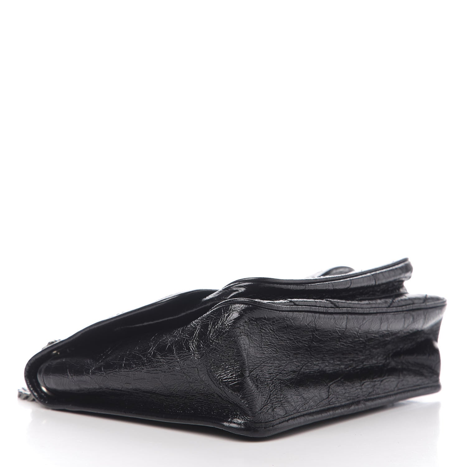 Saint Laurent Crinkled Calfskin Matelasse Monogram Medium Niki Chain Satchel Black 3 of 9