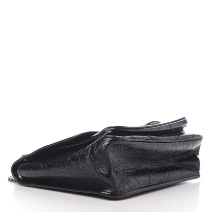 Saint Laurent Crinkled Calfskin Matelasse Monogram Medium Niki Chain Satchel Black 3 of 9