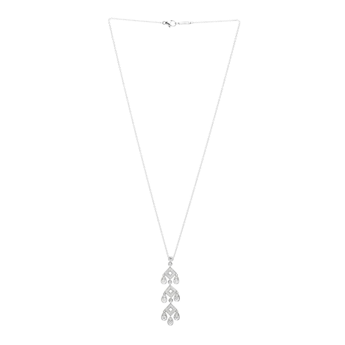 Platinum Diamond Jazz Pagoda Pendant Necklace