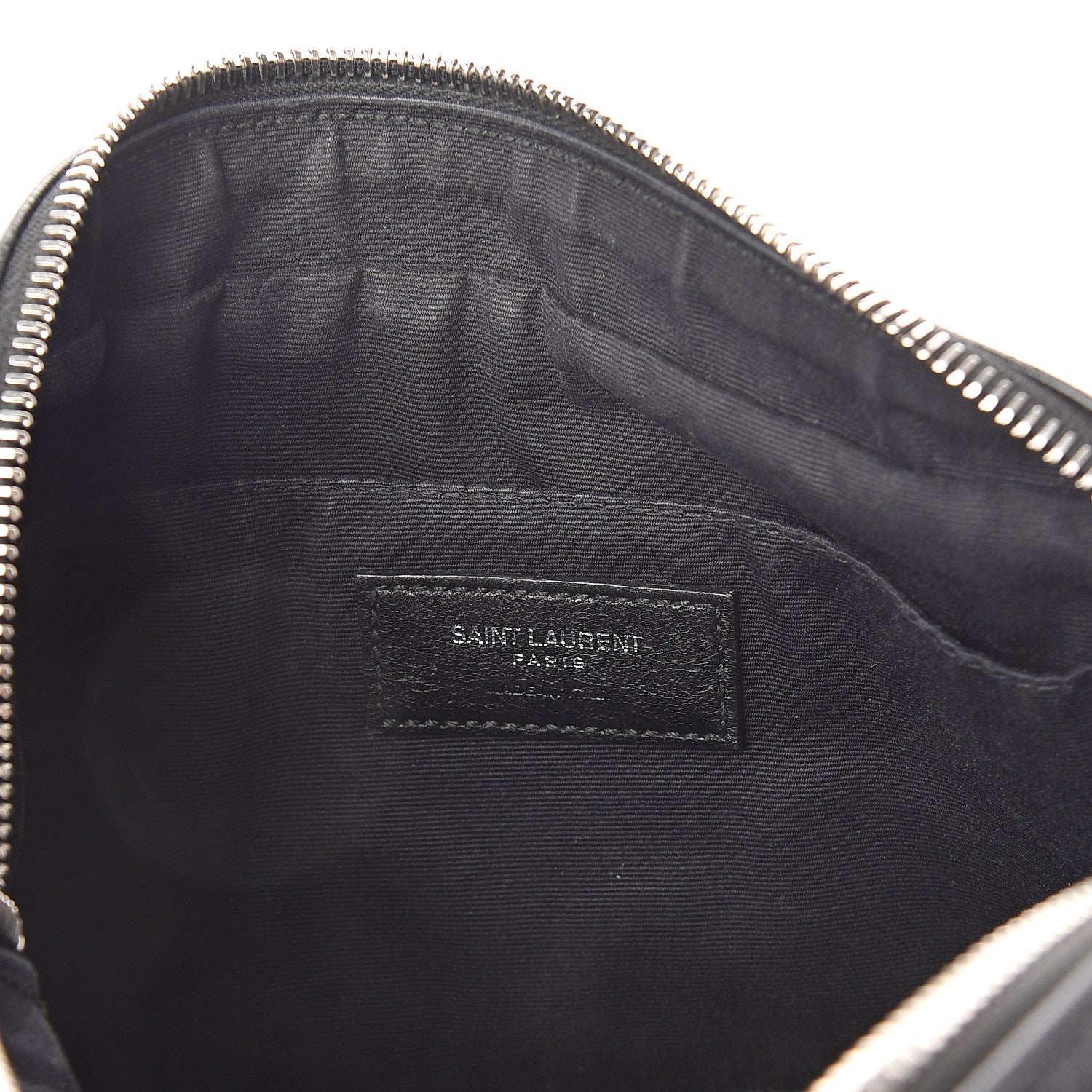 Saint Laurent Cracked Shiny Calfskin Matelasse Monogram Lou Camera Bag Black 5 of 7