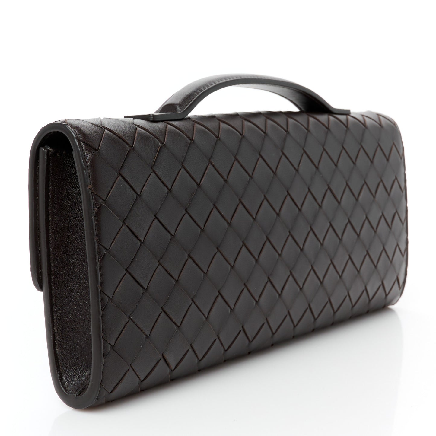 Nappa Intrecciato Long Andiamo Top Handle Clutch Fondant