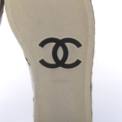 Chanel Cotton Lace Up Espadrilles 37 Light Beige 6 of 9