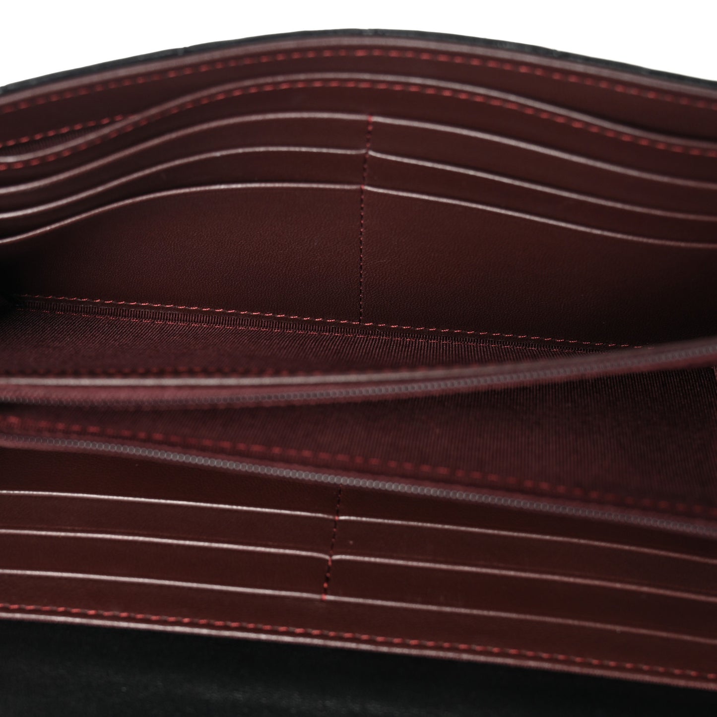 Lambskin Quilted Large Gusset Flap Wallet Black
