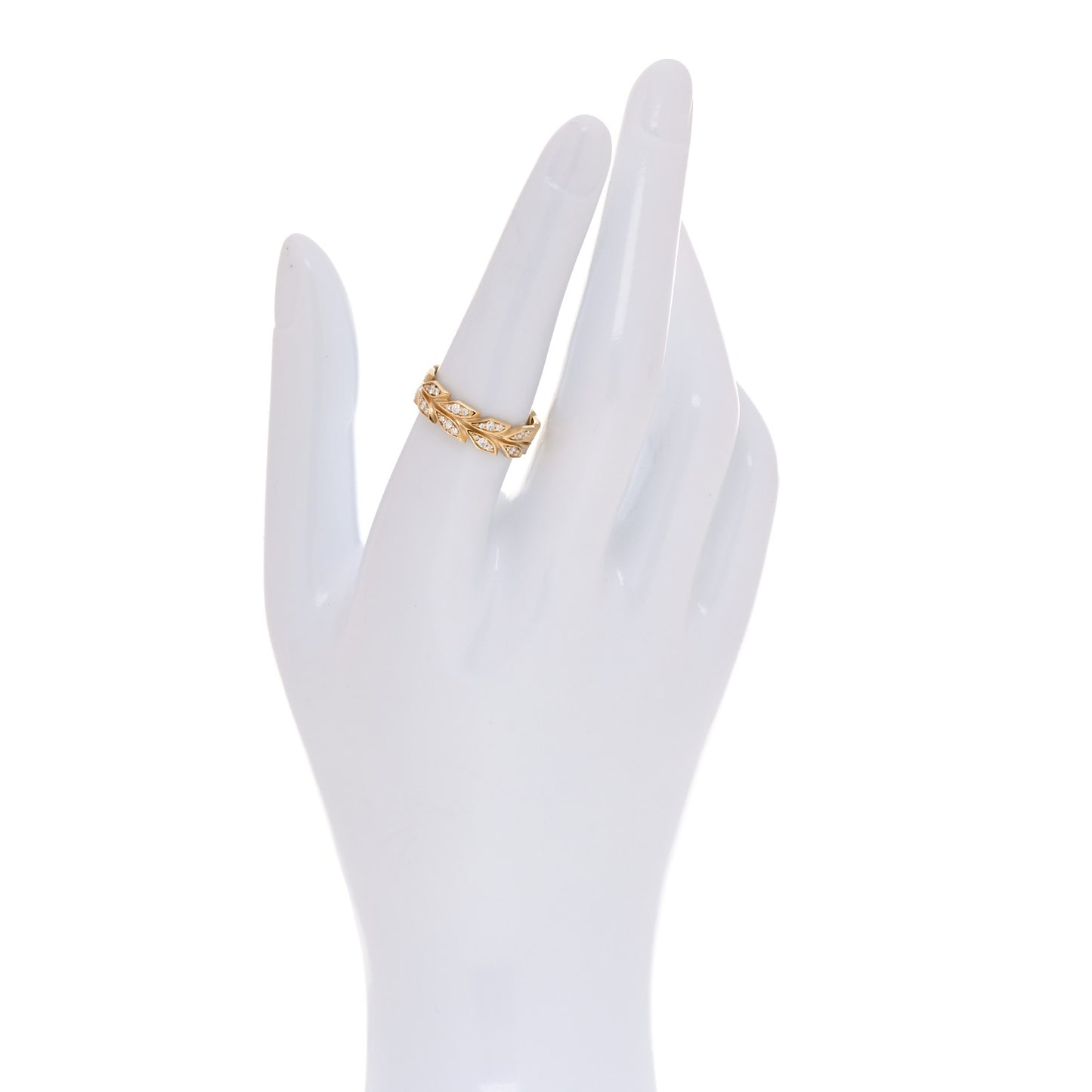 18K Yellow Gold Diamond Victoria Vine Band Ring 54 7