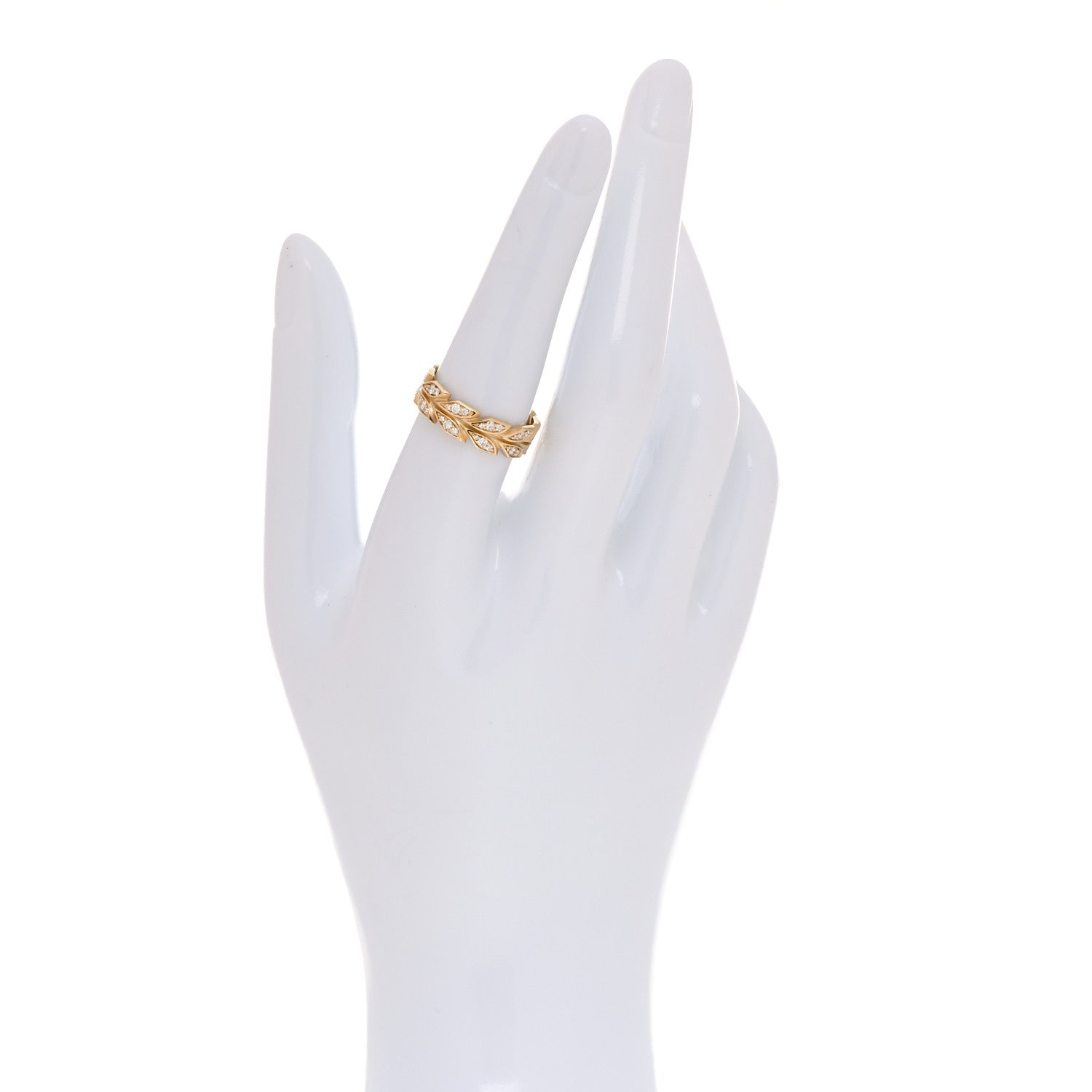 Tiffany 18K Yellow Gold Diamond Victoria Vine Band Ring 54 7 2 of 6