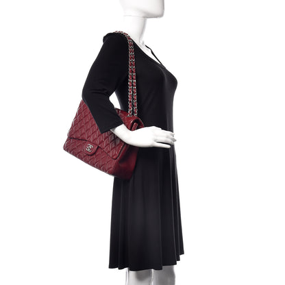 Chanel Caviar Quilted Maxi Single Flap Dark Red 2 of 15
