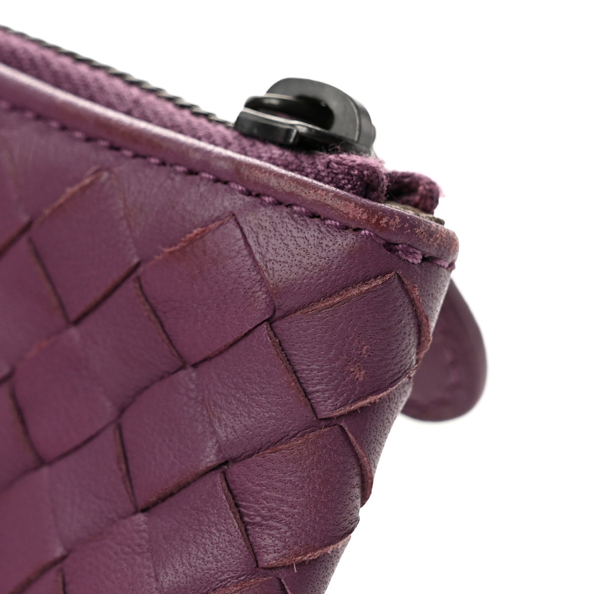Nappa Intrecciato Flat Zip Pouch Corot