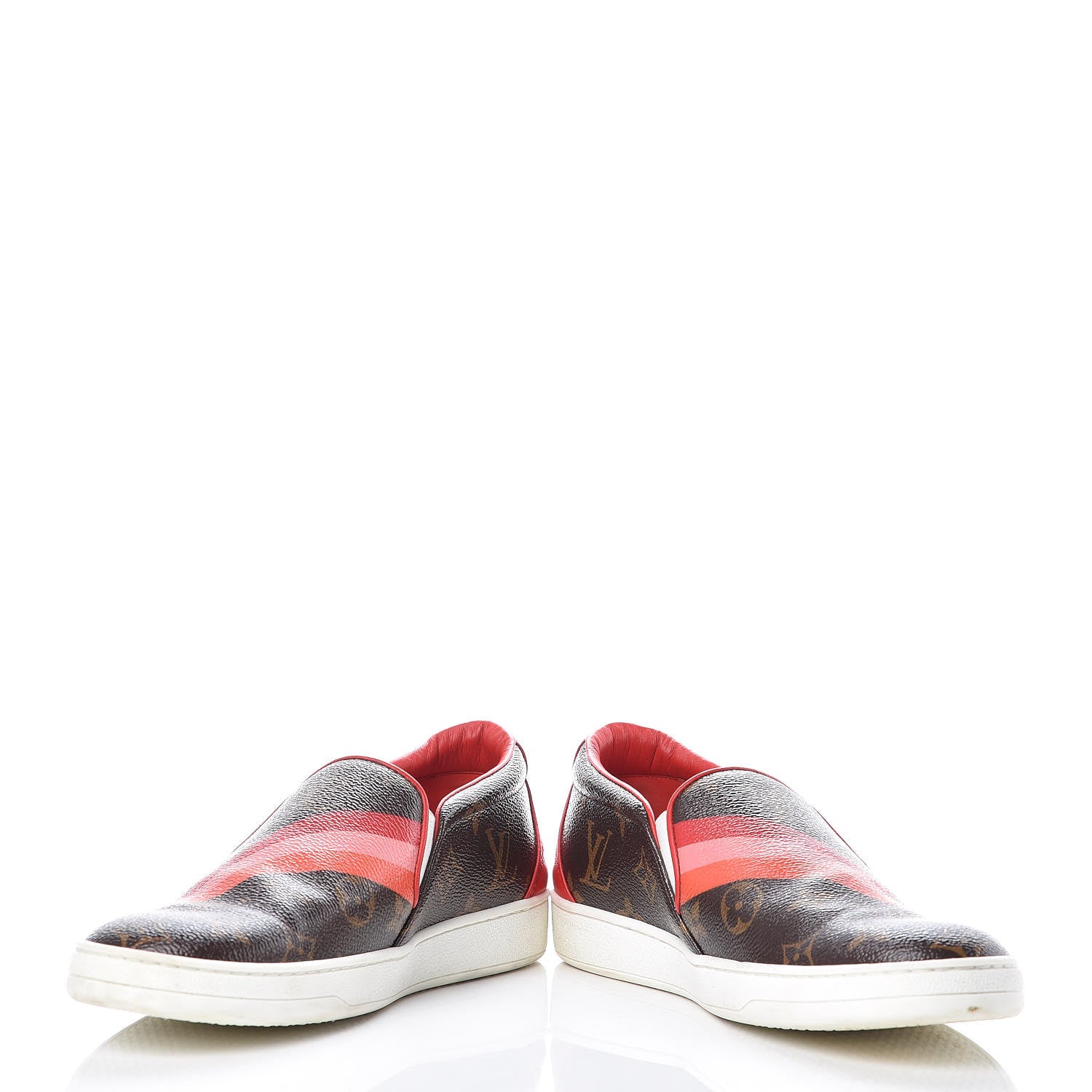 Louis Vuitton Monogram Frontrow Slip On Sneakers 37.5 Rouge 5 of 13