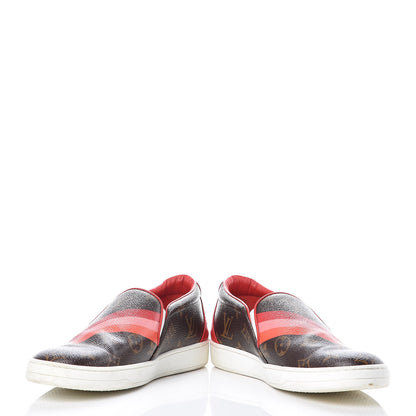 Louis Vuitton Monogram Frontrow Slip On Sneakers 37.5 Rouge 5 of 13