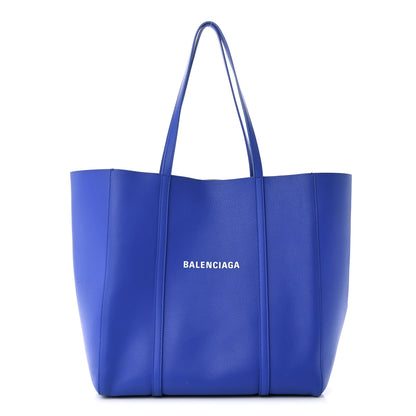 Balenciaga Smooth Calfskin Logo Double Sided Small Everyday Tote Bleu Prim Black 1 of 11