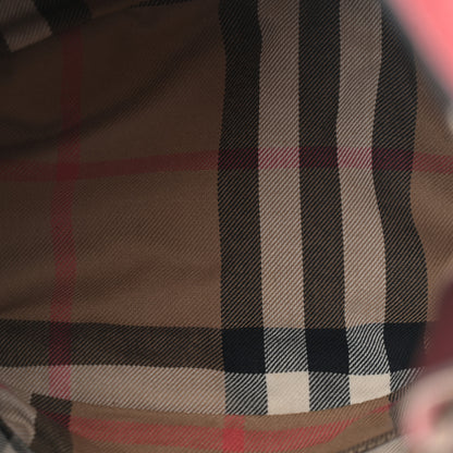 Burberry Nubuck Canvas Check Beckett Bucket Bag Deep Claret 5 of 14