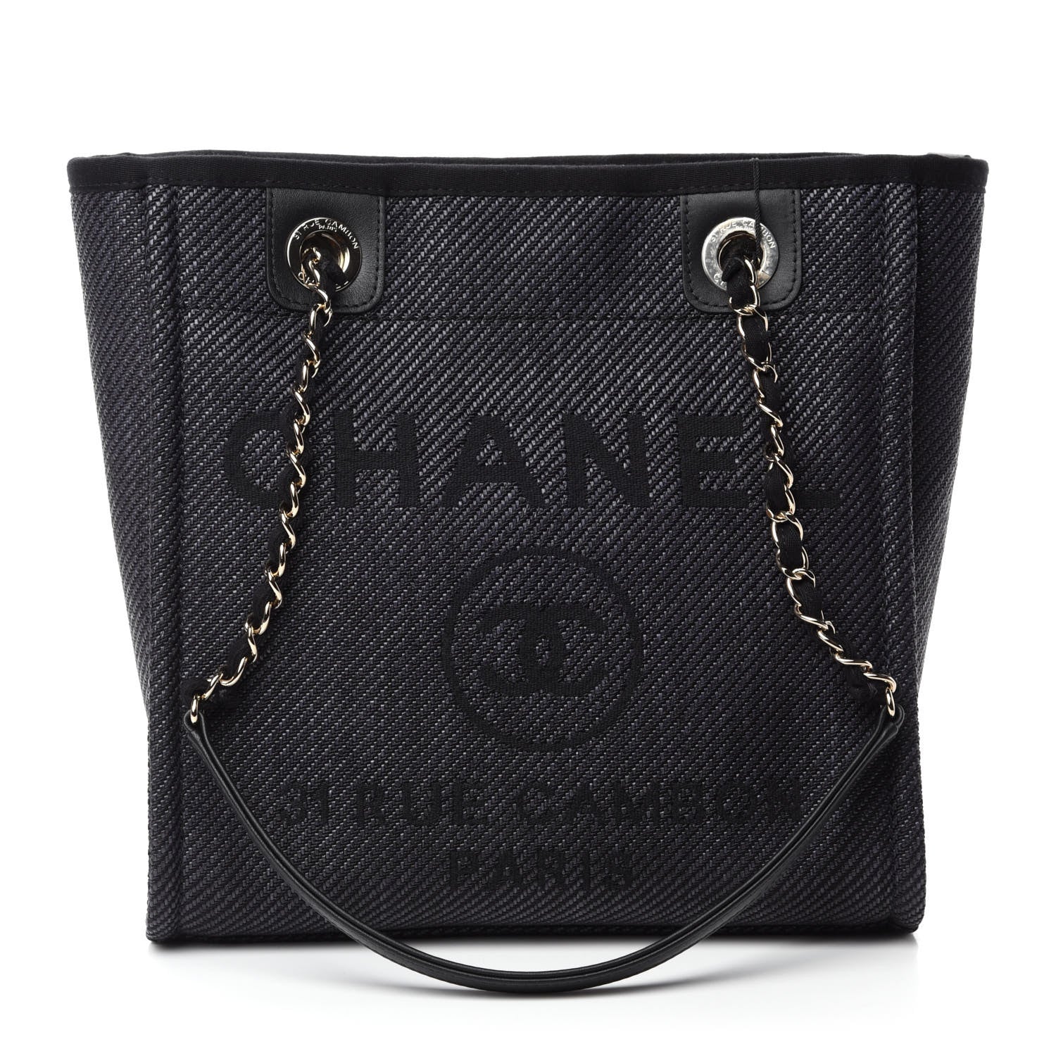 Chanel Mixed Fibers Calfskin Mini Deauville Tote Black 1 of 11