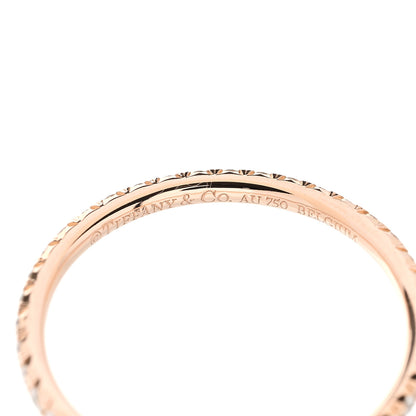 Tiffany 18K Rose Gold Diamond Metro Band Ring 49 5 4 of 5