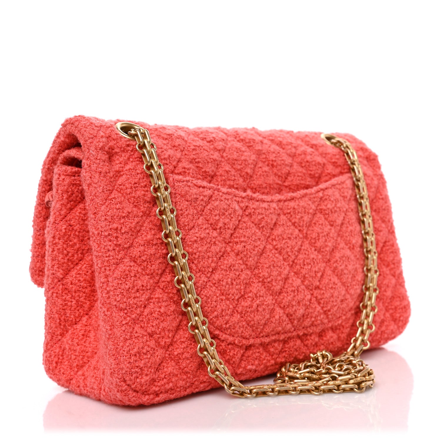 Chanel Wool Tweed Quilted 2.55 Reissue 225 Flap Coral 3 of 9
