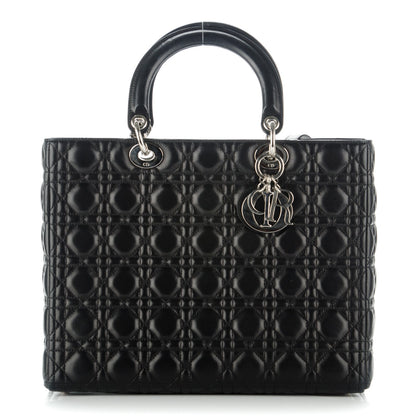 Christian Dior Lambskin Cannage Large Lady Dior Black 1 of 7
