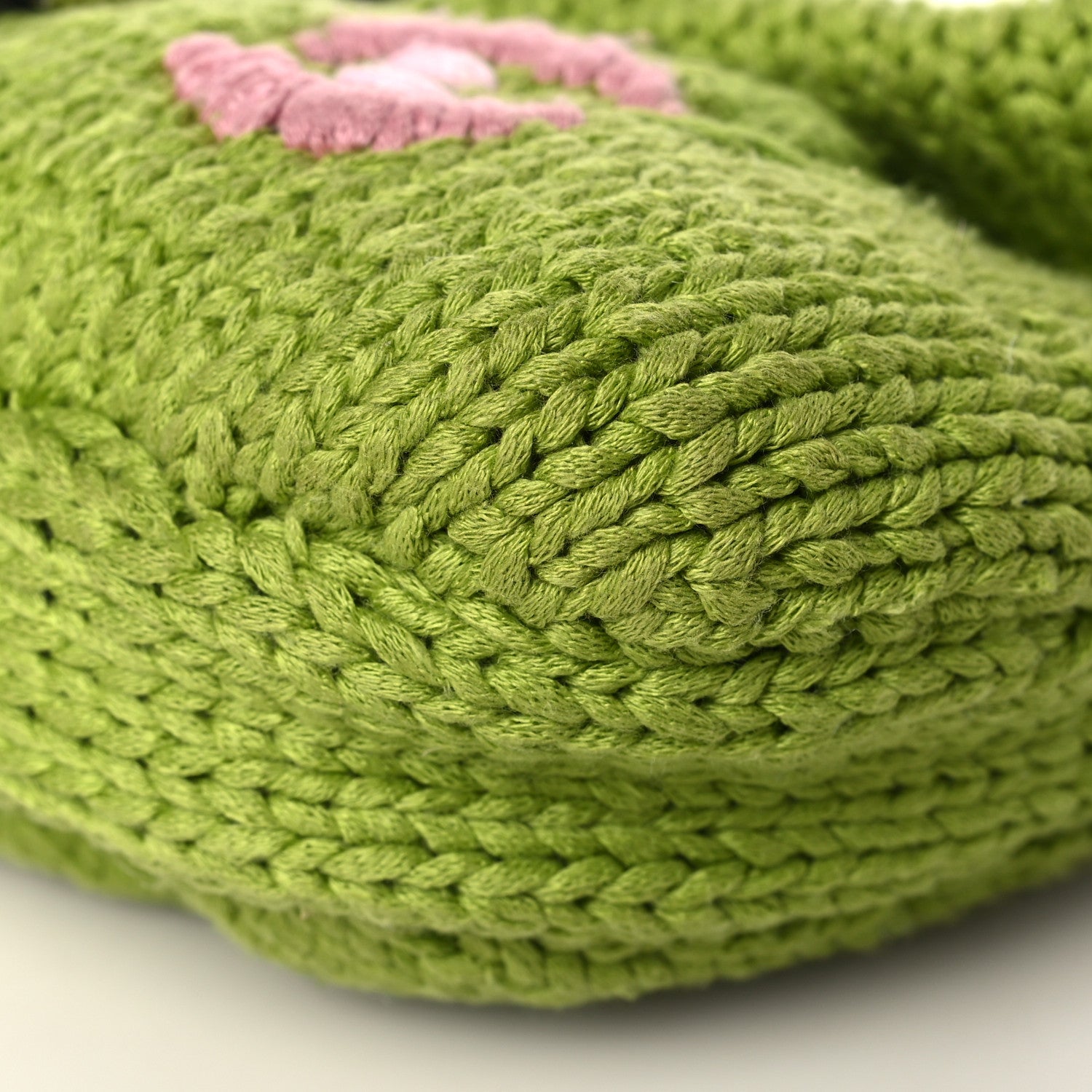 Fendi Crochet Calf Hair Tulip Baguette Green Pink 7 of 8