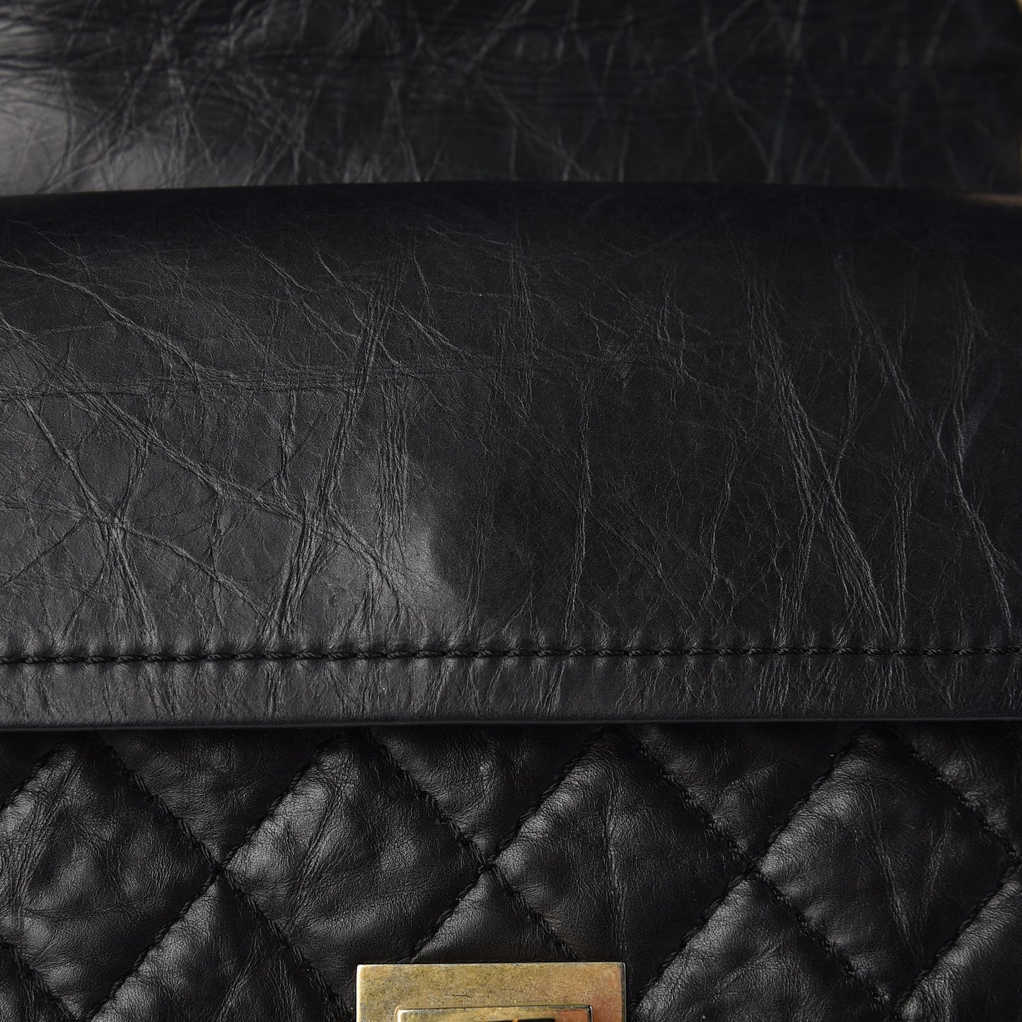 Aged Calfskin 50th Anniversary 2.55 Reissue 225 Flap Black