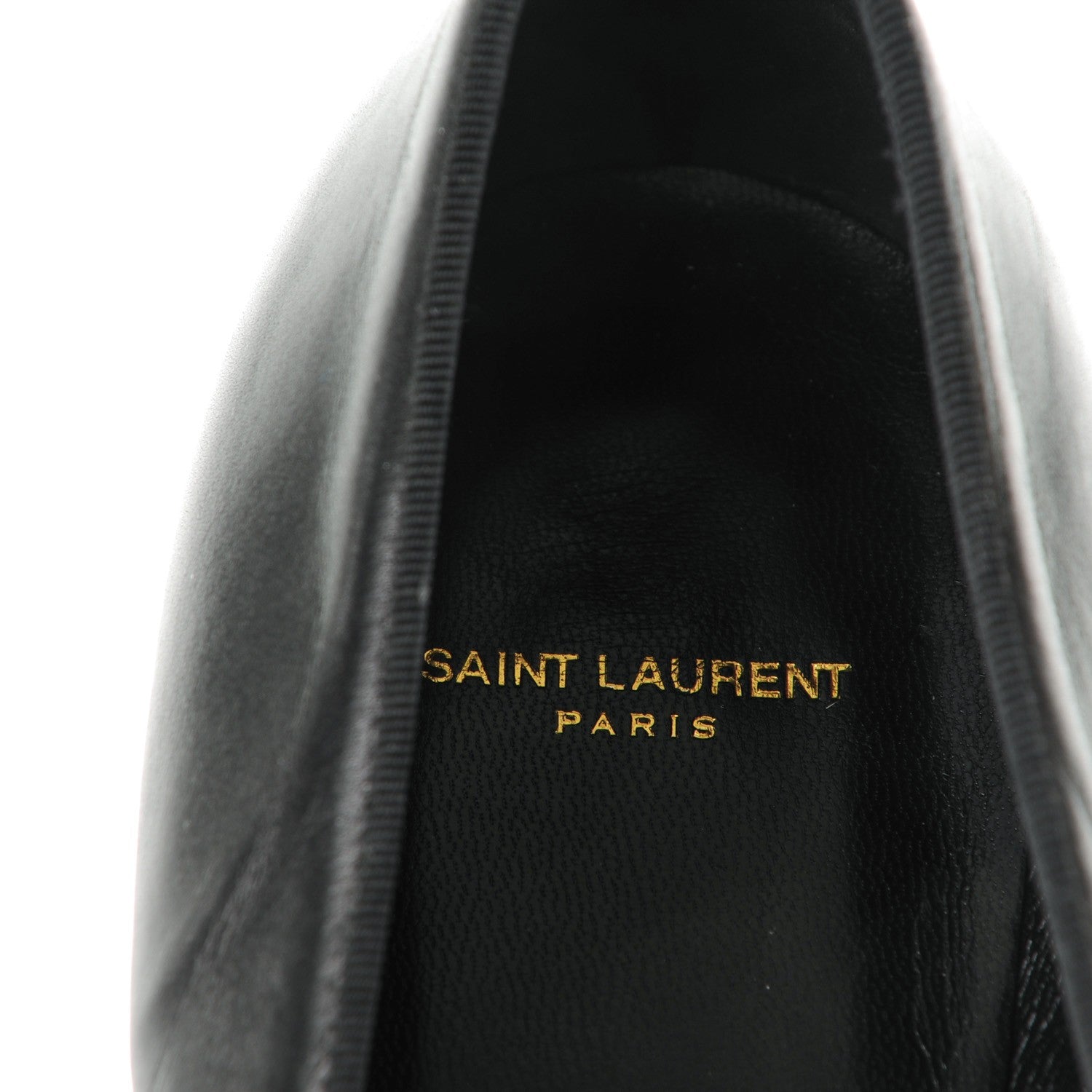 Saint Laurent Smooth Calfskin Smoking Slipper Flat Loafers 38 Black 7 of 9
