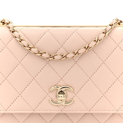 Chanel Lambskin Quilted Trendy CC Wallet On Chain WOC Light Beige 8 of 10