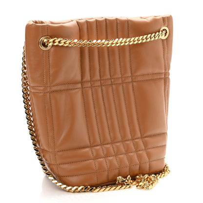 Burberry Lambskin Quilted Small Lola Bucket Bag Maple Brown 2 of 8