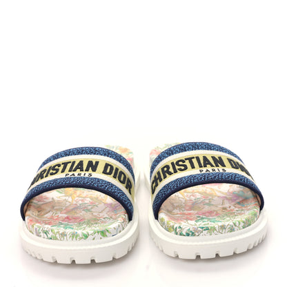 Christian Dior Canvas D-Constellation Embroidered Dway 10mm Slide Sandals 41 White Multicolor 2 of 9