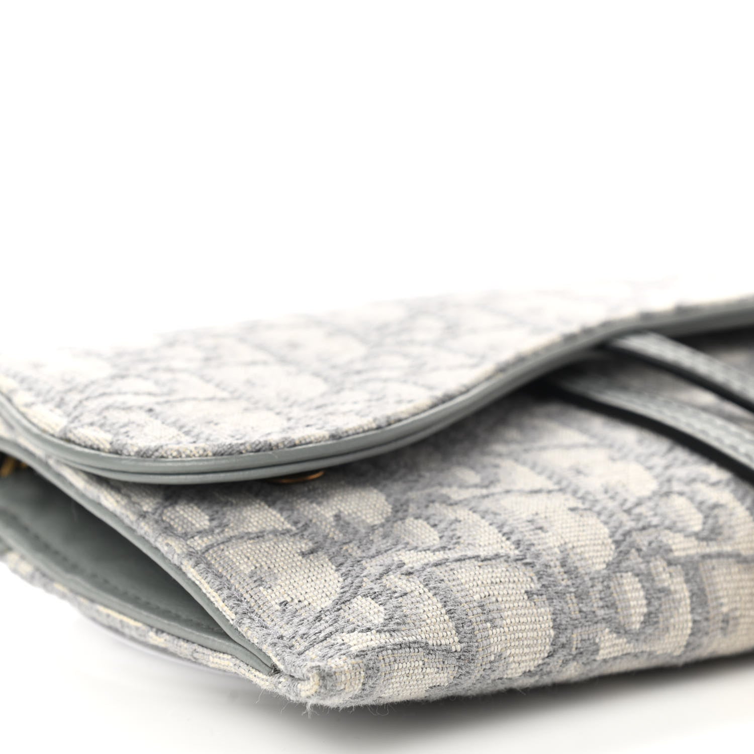 Christian Dior Oblique Saddle Chain Long Wallet Grey 10 of 12