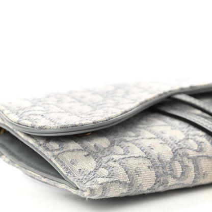 Christian Dior Oblique Saddle Chain Long Wallet Grey 10 of 12