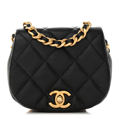 Chanel Calfskin Quilted Mini Coco Mail Clutch with Chain Black 1 of 16