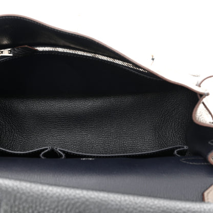 Hermes Taurillon Clemence Eclat Jypsiere 28 Etain Bleu Indigo 5 of 12
