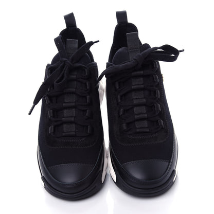 Chanel Velvet Calfskin Mixed Fibers CC Sneakers 37.5 Black 5 of 11