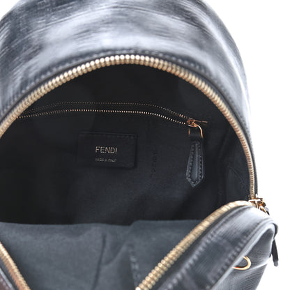 Fendi X FILA Glazed Fabric Vitello Century FF 1974 Mania Mini Backpack Black White 4 of 4