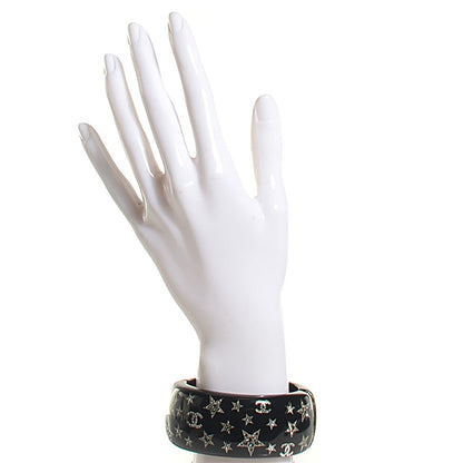 Chanel Resin Strass CC Stars Cuff Black 2 of 5