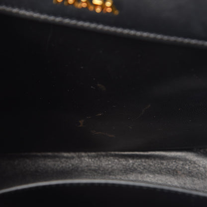 Prada Saffiano City Calfskin Small Bibliothèque Top Handle Black Fuoco 9 of 9