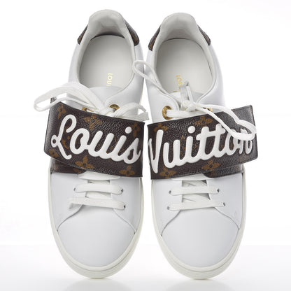 Louis Vuitton Calfskin Monogram Frontrow Sneakers 34 White 5 of 9