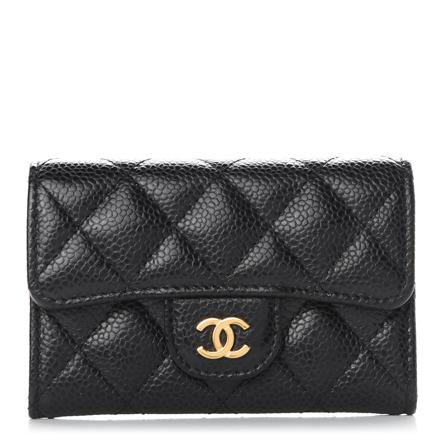 Chanel Caviar Quilted Flap Card Holder Black 1 of 7