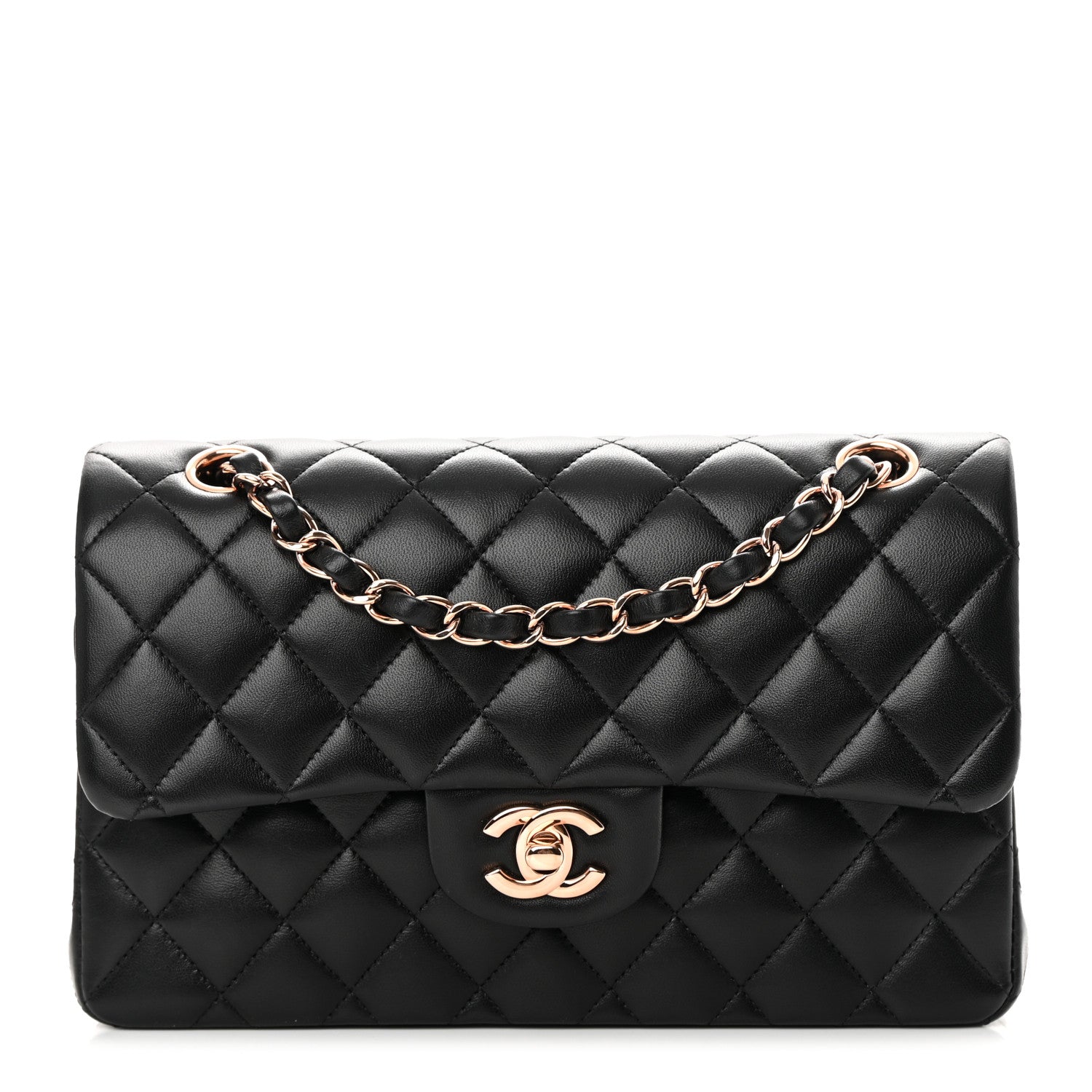 Chanel Lambskin Quilted Small Double Flap Black 1 of 16
