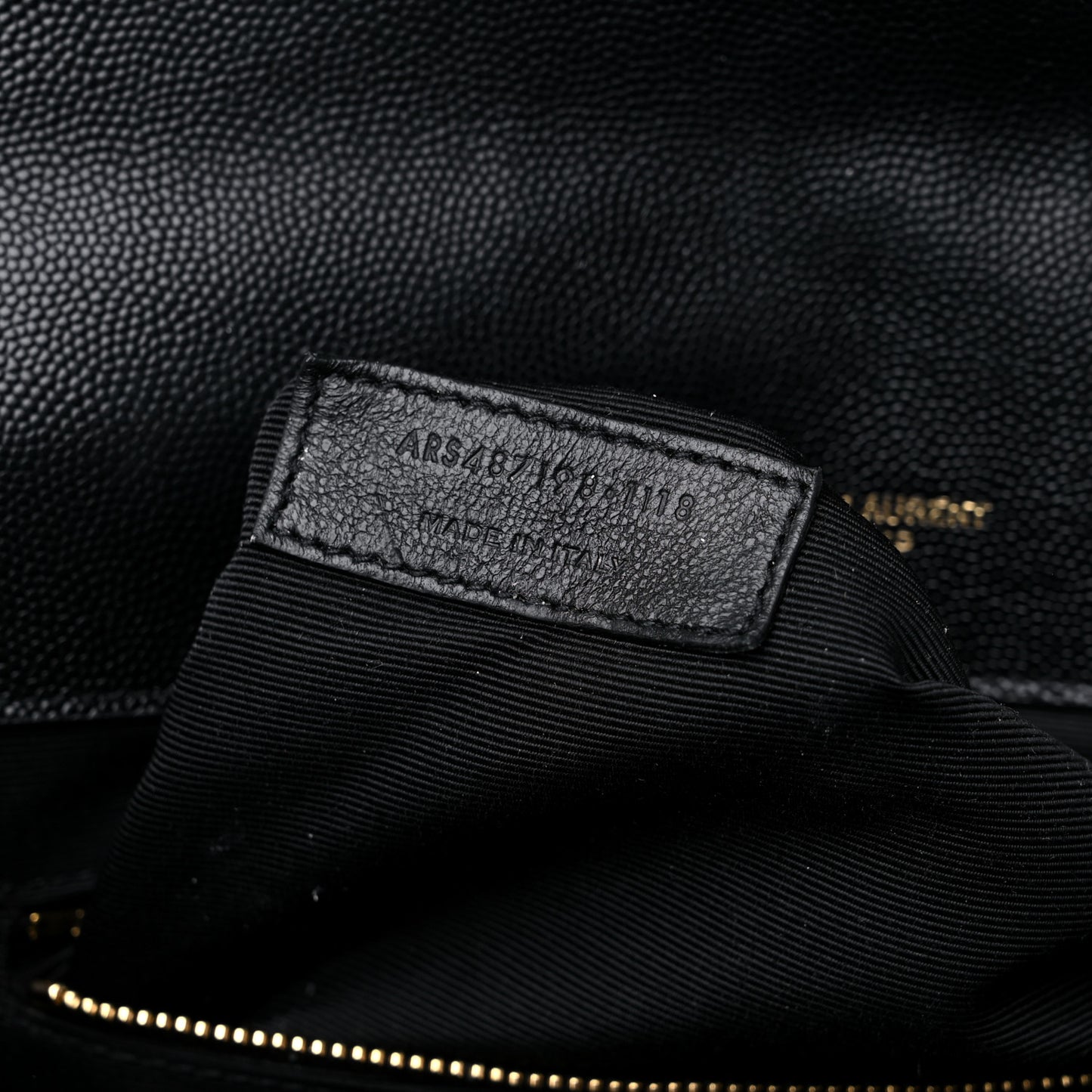 Grain De Poudre Textured Mixed Matelasse Large Triquilt Monogram Satchel Black