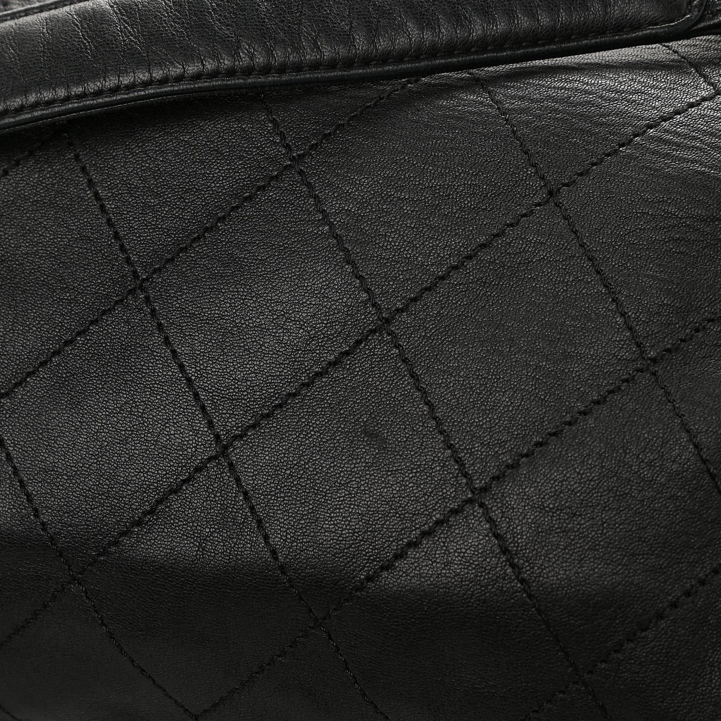 Lambskin Stitched Medium Ultimate Soft Tote Black