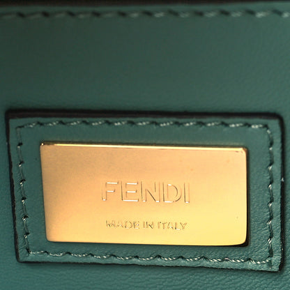 Fendi Vitello Seta Shiny Nappa Ayers Medium Peekaboo Iconic Satchel Brownie Menta 6 of 10