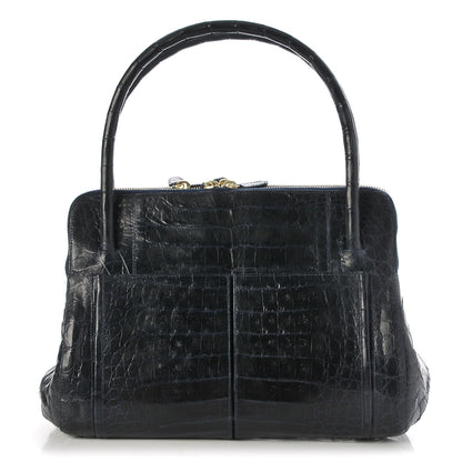 Nancy Gonzalez Crocodile Executive Double Zip Tote Navy 1 of 15