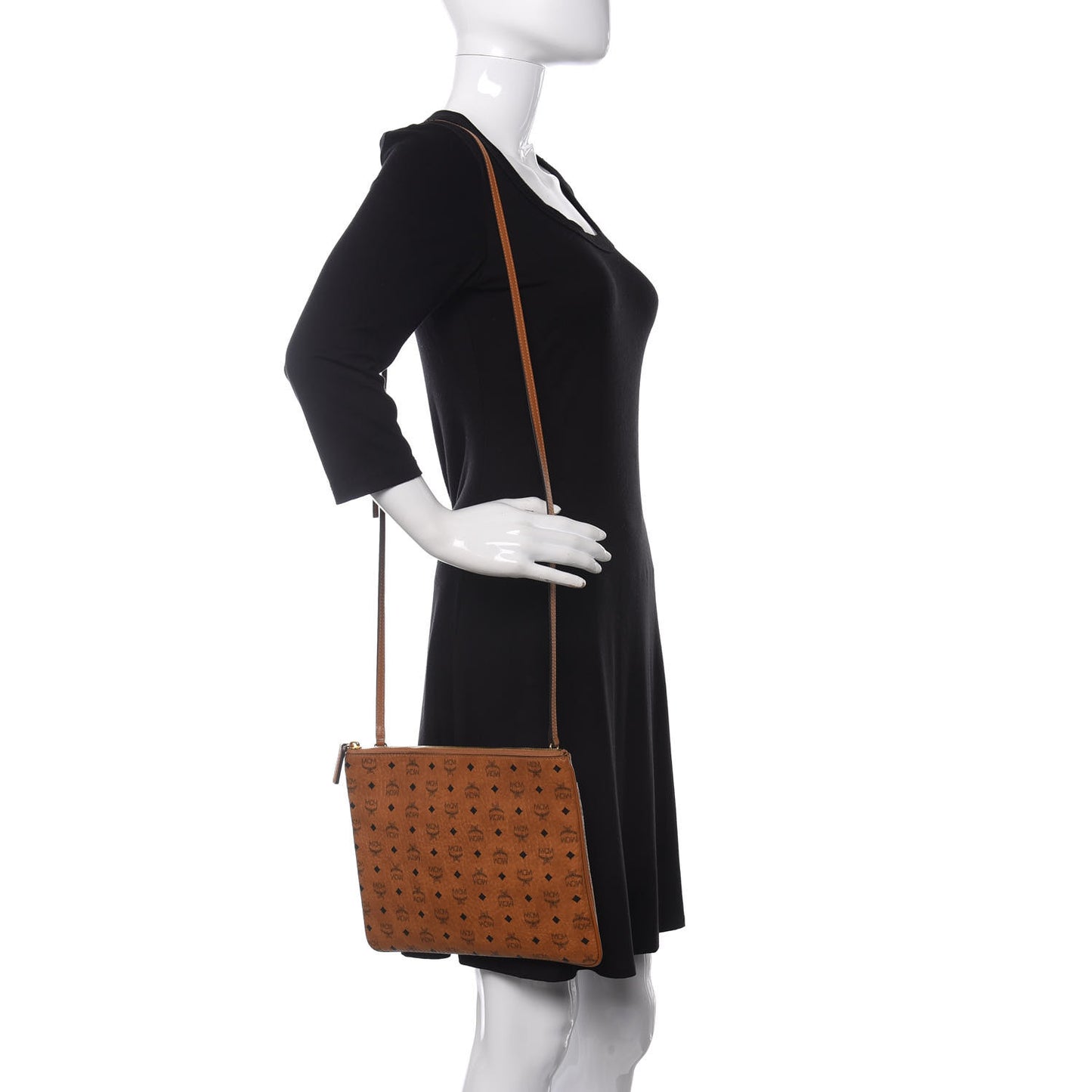 Visetos Medium Crossbody Pouch Cognac