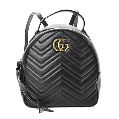 Gucci Calfskin Matelasse GG Marmont Dome Backpack Black 1 of 16