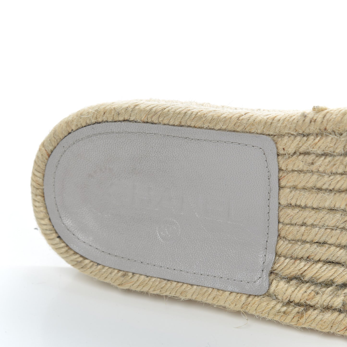 Lambskin Espadrille Mules 42 Light Grey